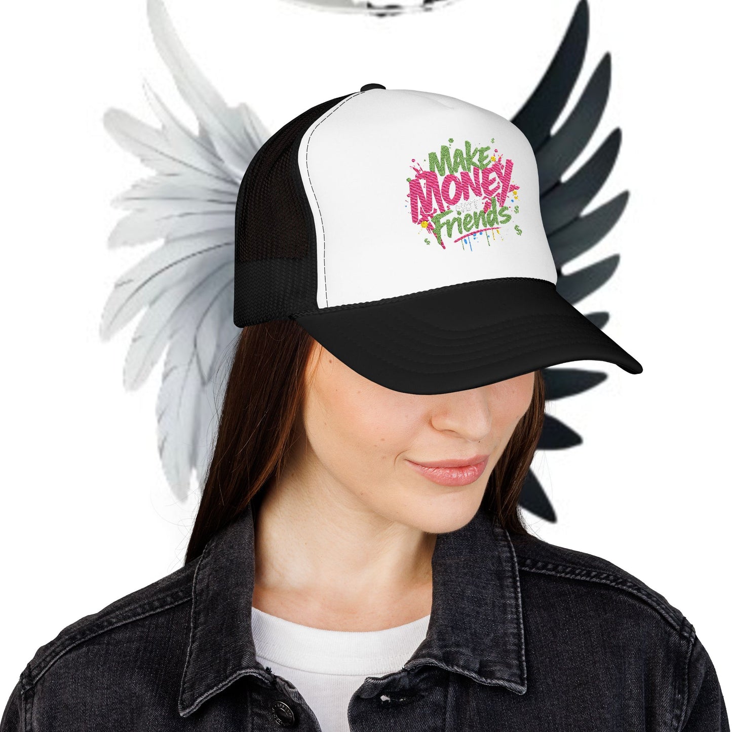 Trucker Hat - Make Money Not Friends Embroidered Cap