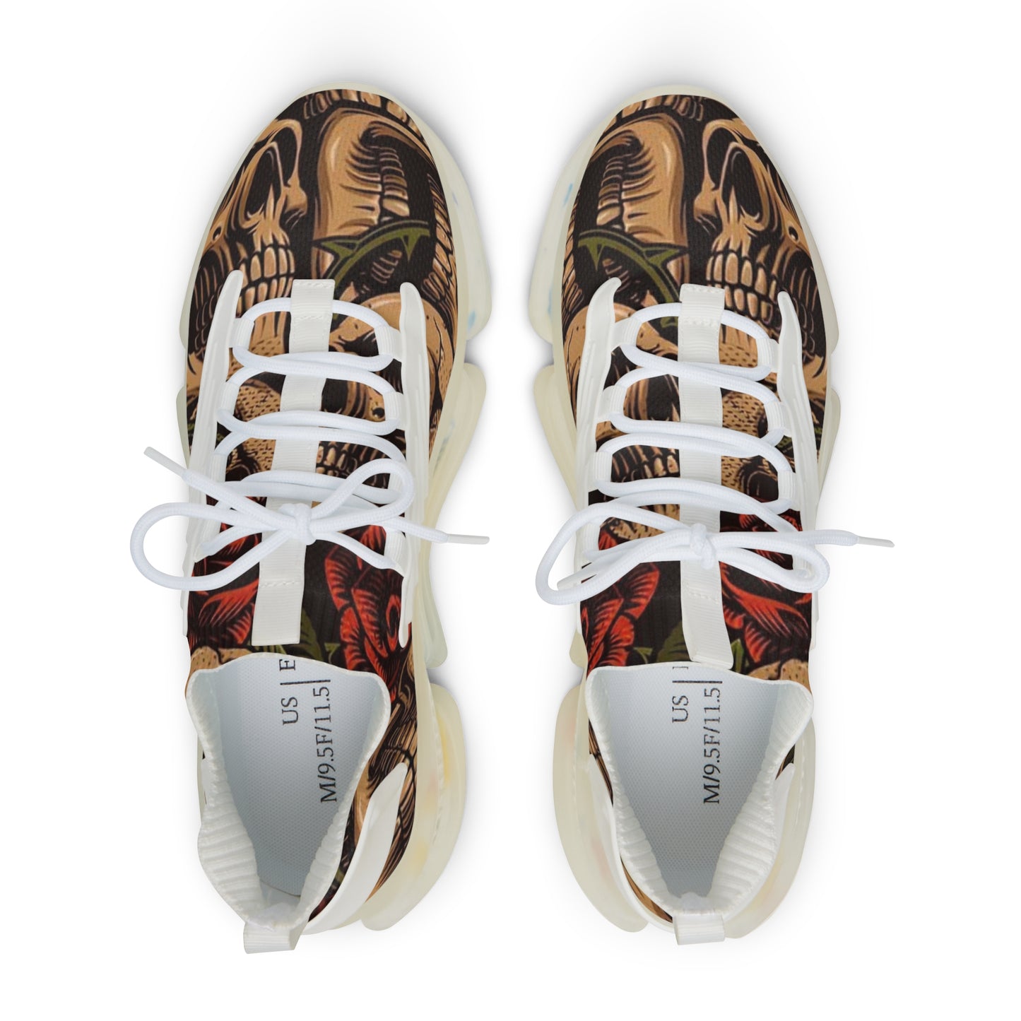 Sneakers with Newspaper Skull Design