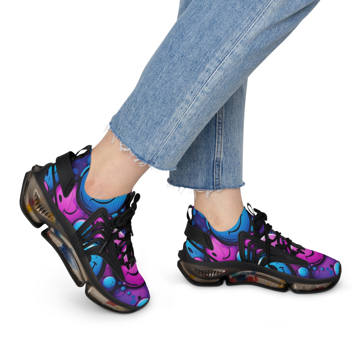 Vibrant Women's Mesh Sneakers, Colorful Running Shoes, Trendy Athletic Footwear, Stylish Fitness Sneakers, Unique Sport Shoes, [...]
