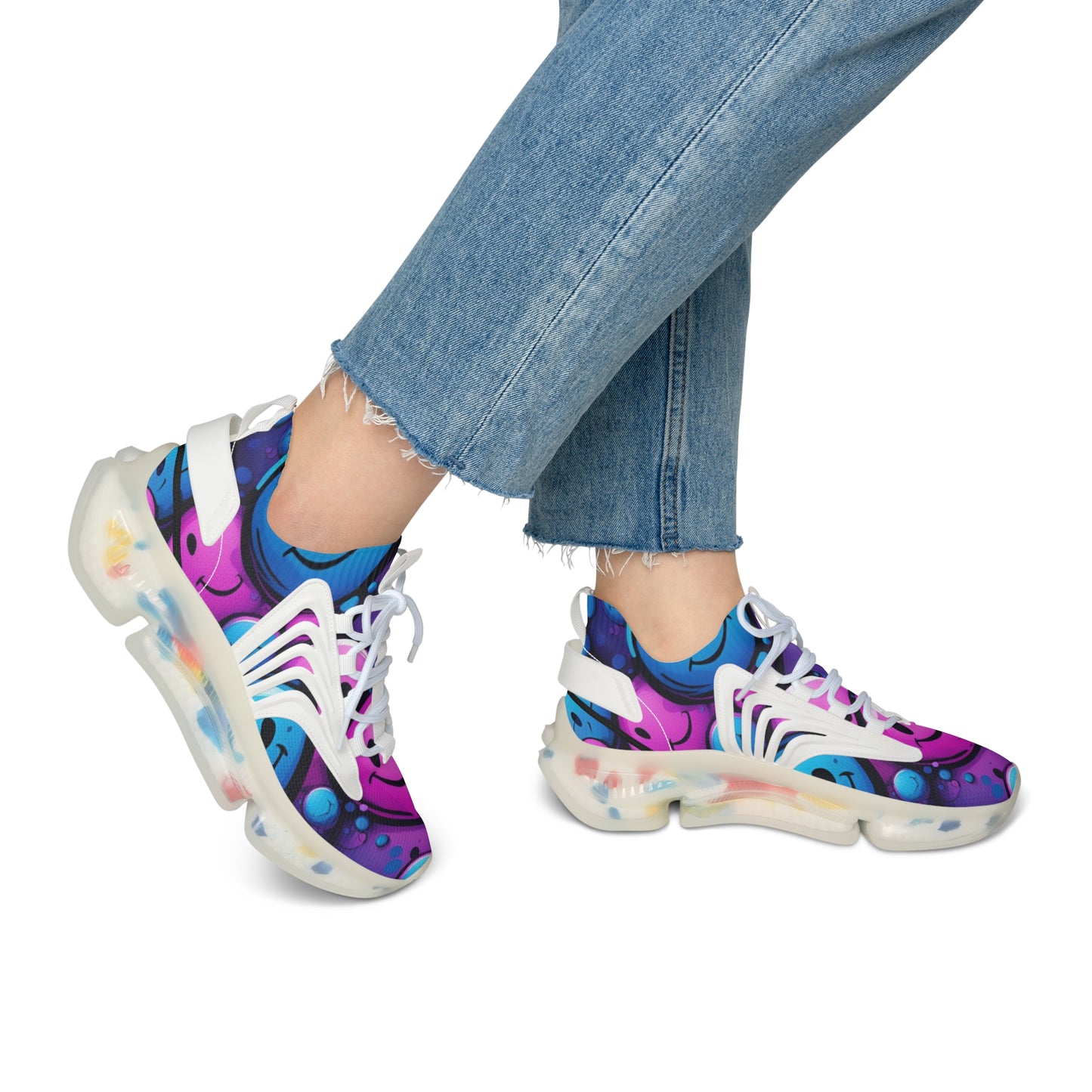 Vibrant Women's Mesh Sneakers, Colorful Running Shoes, Trendy Athletic Footwear, Stylish Fitness Sneakers, Unique Sport Shoes, [...]