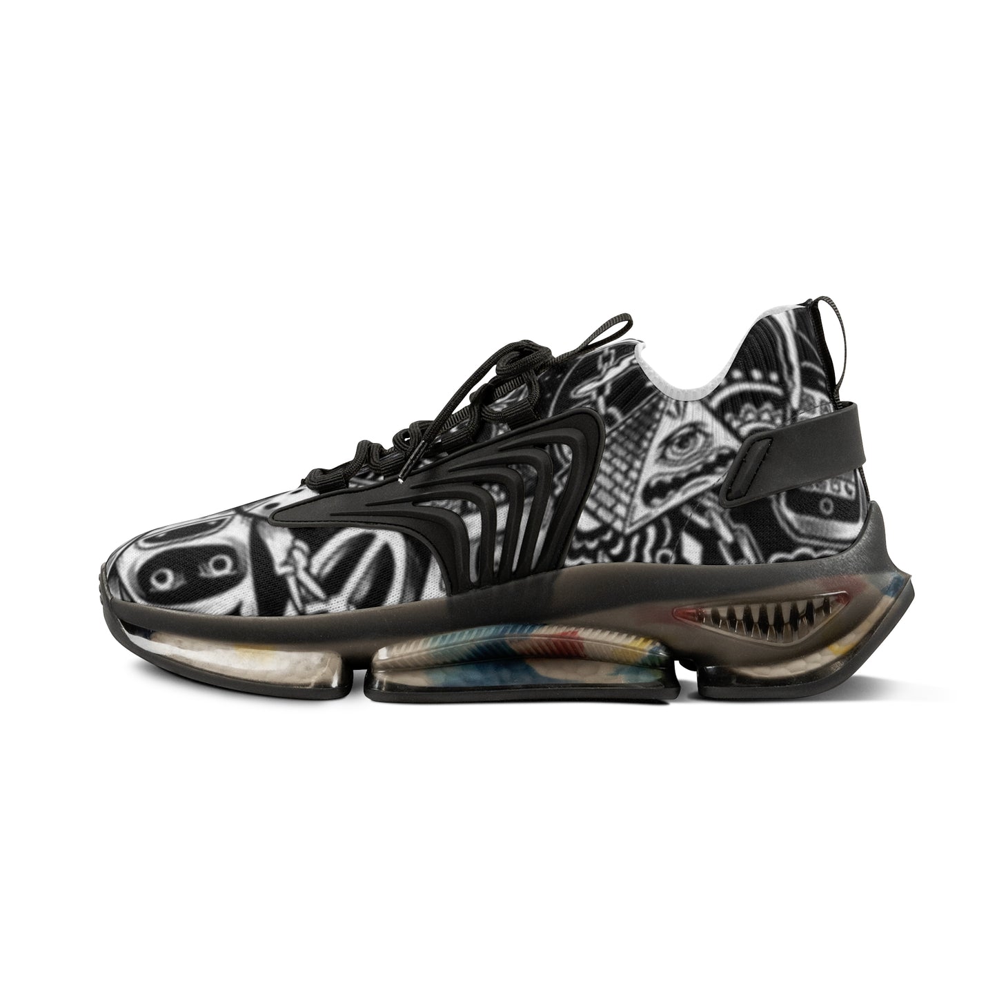 Stylish Men's Mesh Sneakers with Bold Graphic Design, Comfort Footwear, Unique Sneaker Gift, Trendy Sports Shoes, Everyday Casual Shoes