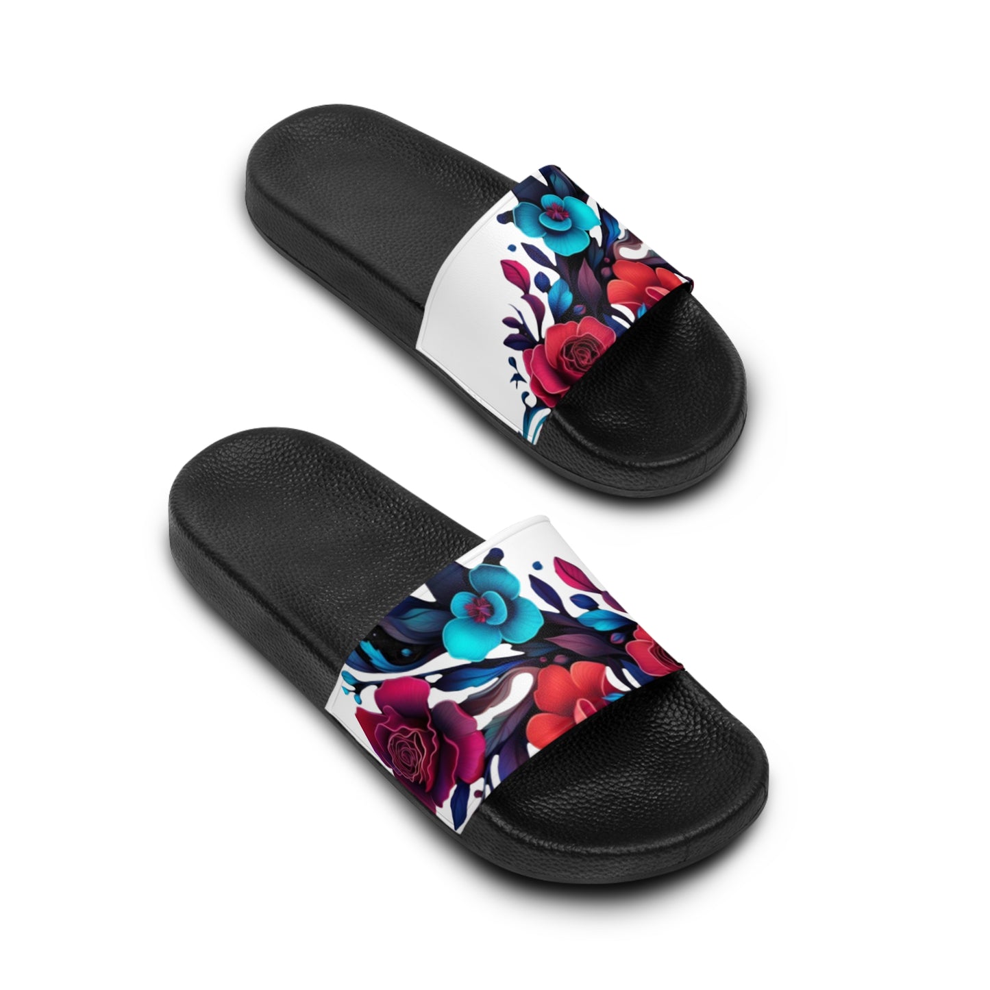 Floral Women's Slide Sandals | Summer Footwear, Beach Wear, Casual Slides, Floral Print, Vacation Essentials