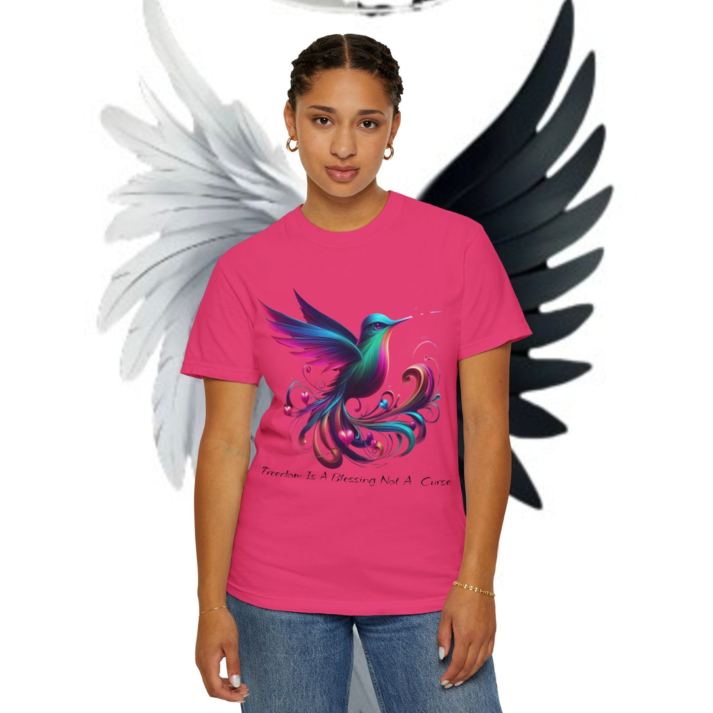 Garment-Dyed T-shirt - Freedom is a Blessing Design