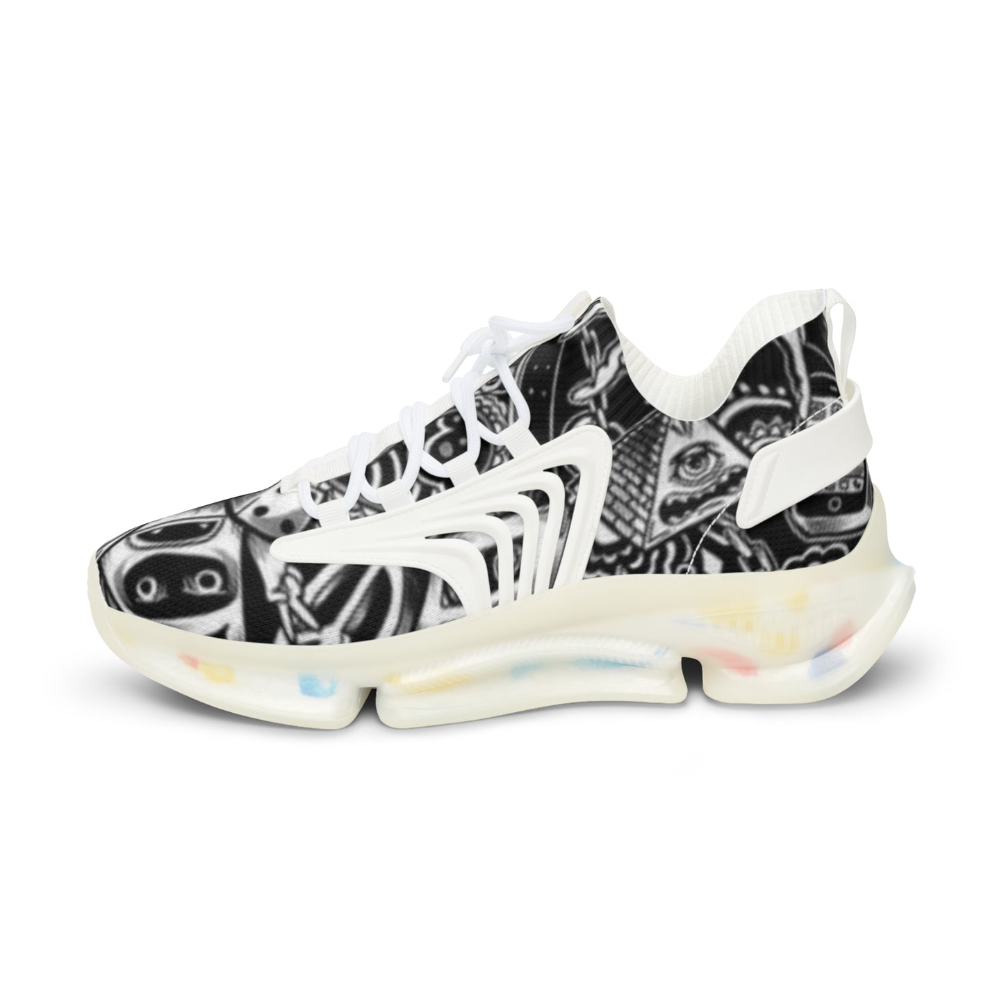 Stylish Men's Mesh Sneakers with Bold Graphic Design, Comfort Footwear, Unique Sneaker Gift, Trendy Sports Shoes, Everyday Casual Shoes