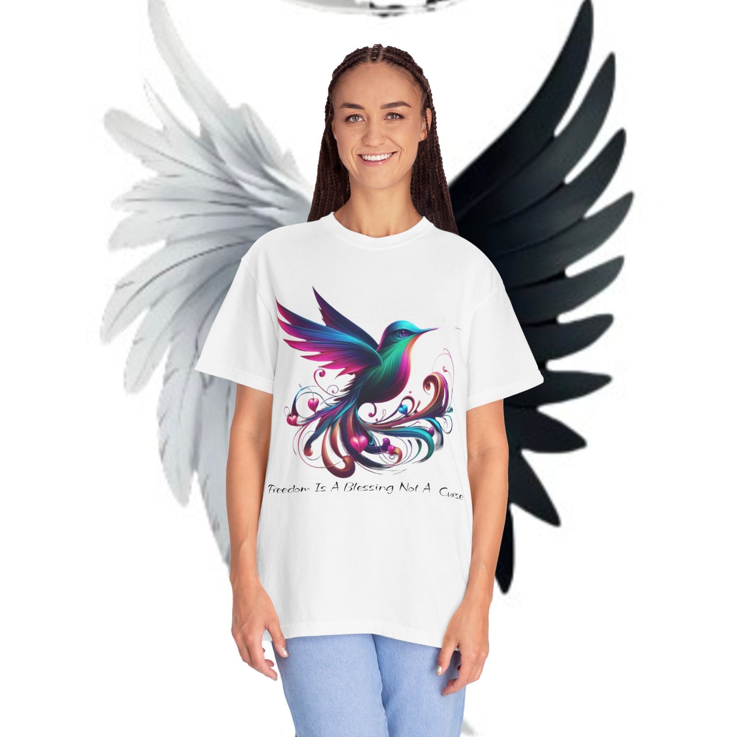 Garment-Dyed T-shirt - Freedom is a Blessing Design