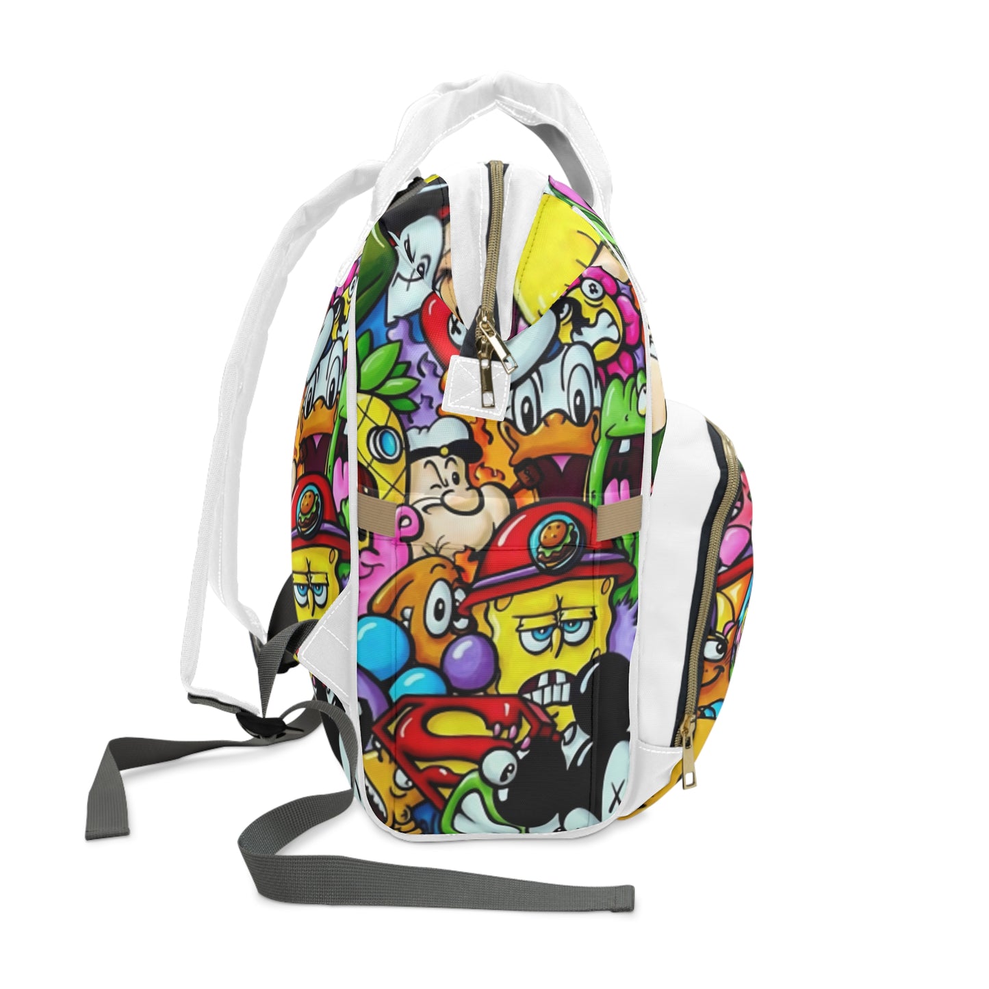 Colorful Cartoon Diaper Backpack, Fun Baby Bag, Multi-Use Diaper Bag, Stylish Mom Backpack, Great for Baby Showers, Travel & Daily Use