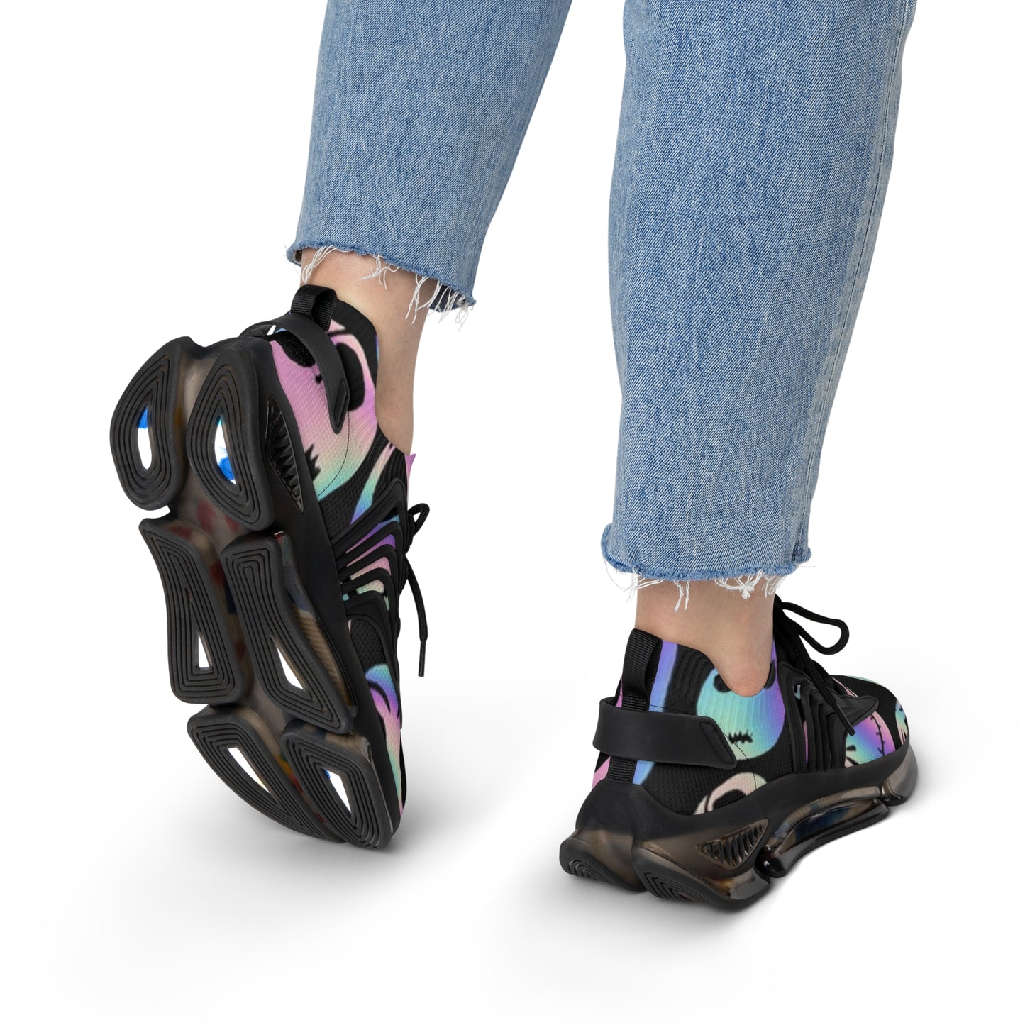 Sneakers - Halloween Colorful Ghost Print Women's Mesh Sneakers