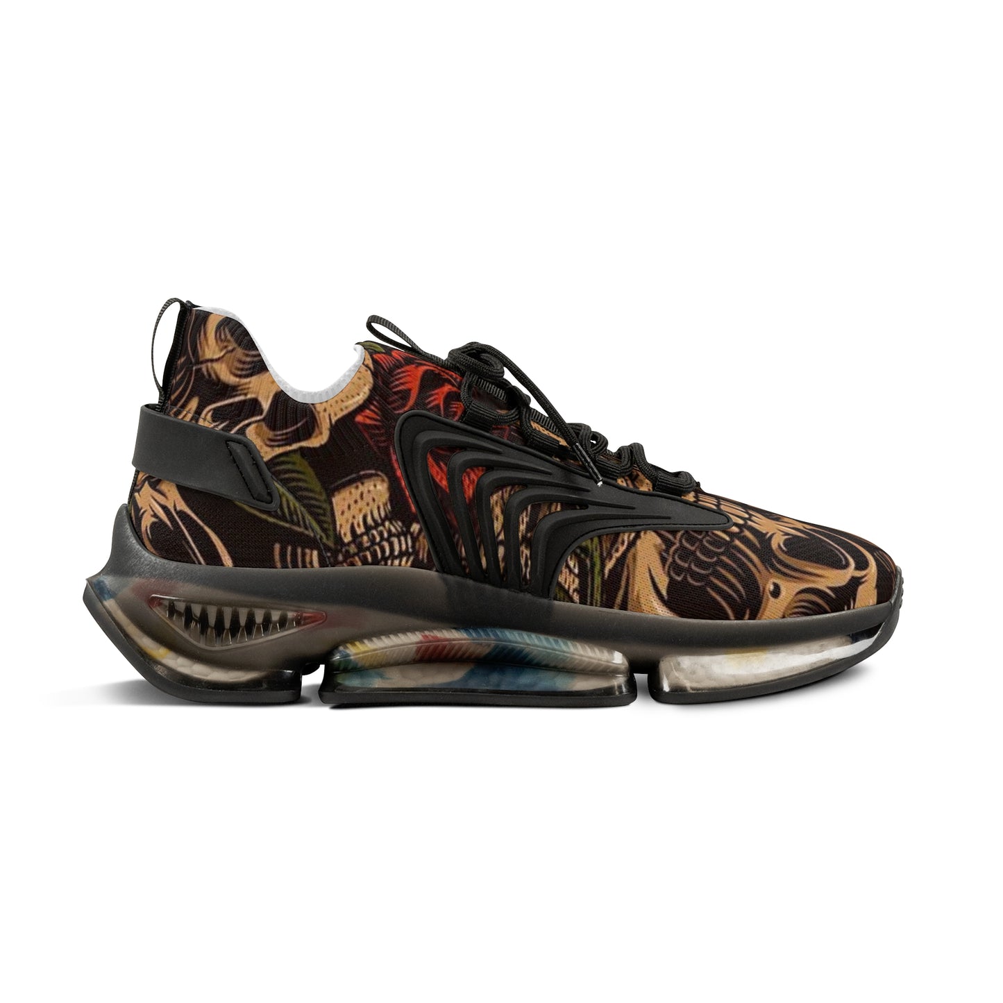 Sneakers with Newspaper Skull Design