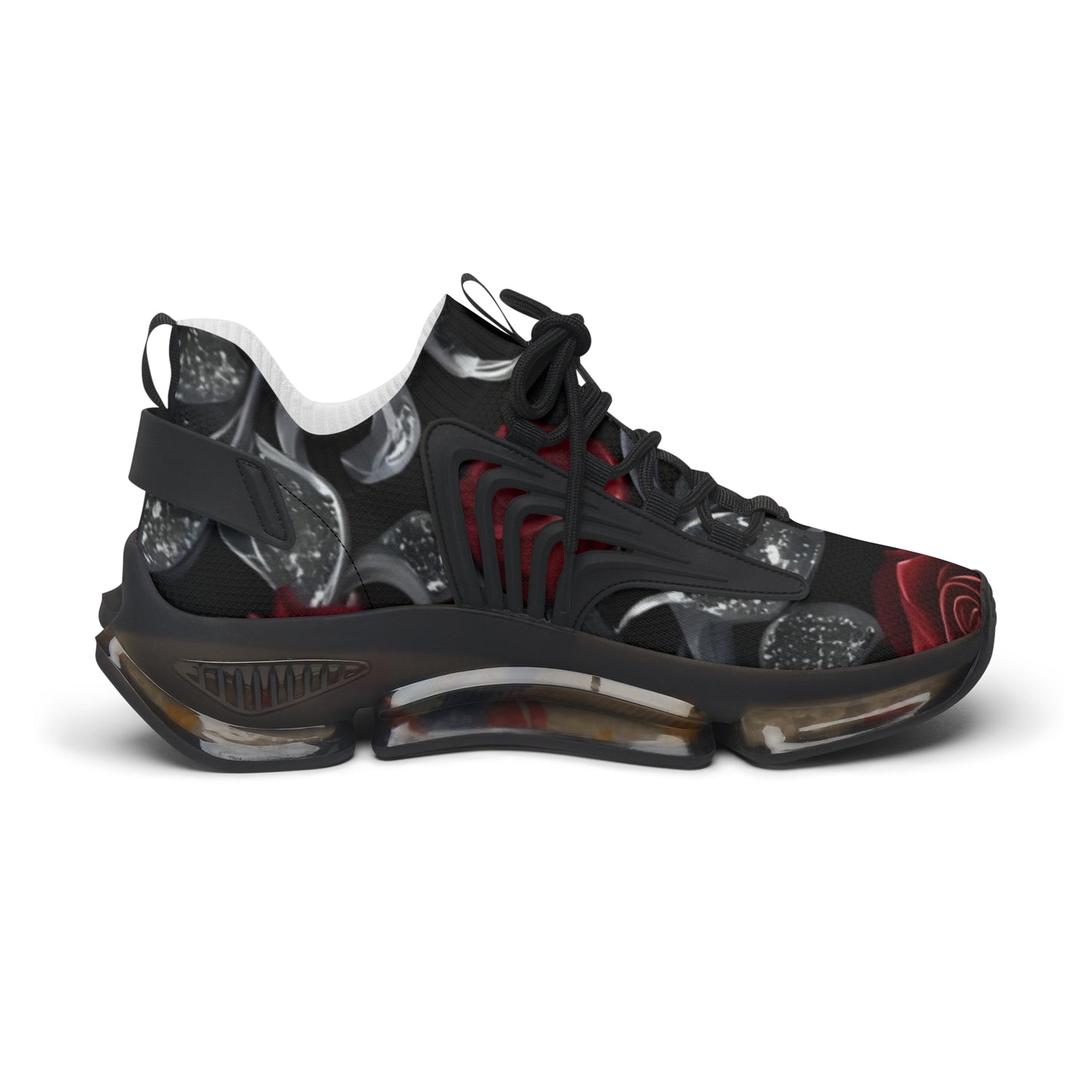 Mesh Sneakers - Diamond Roses Crystal Butterfly Design