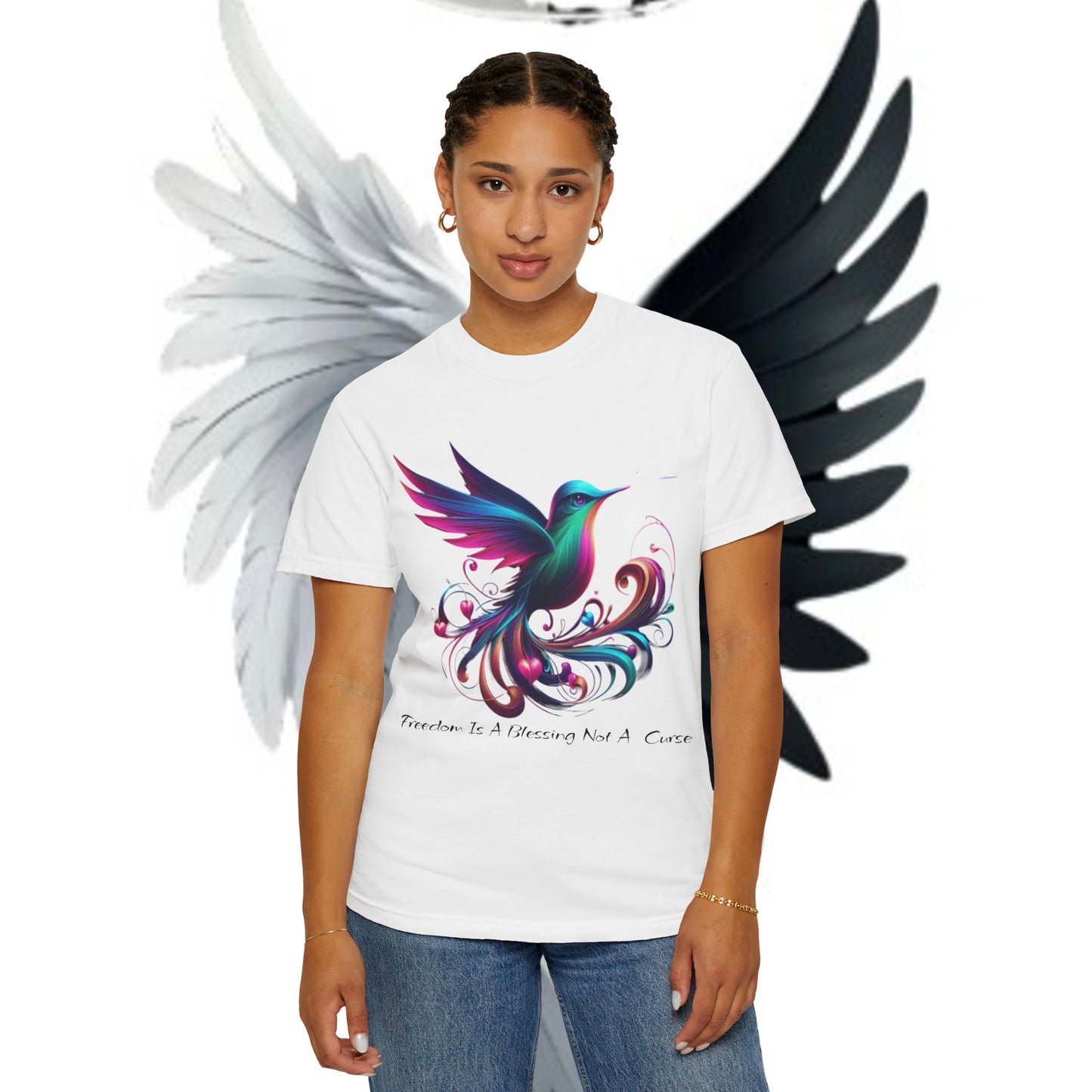 Garment-Dyed T-shirt - Freedom is a Blessing Design