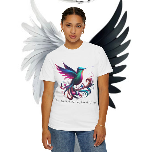 Garment-Dyed T-shirt - Freedom is a Blessing Design