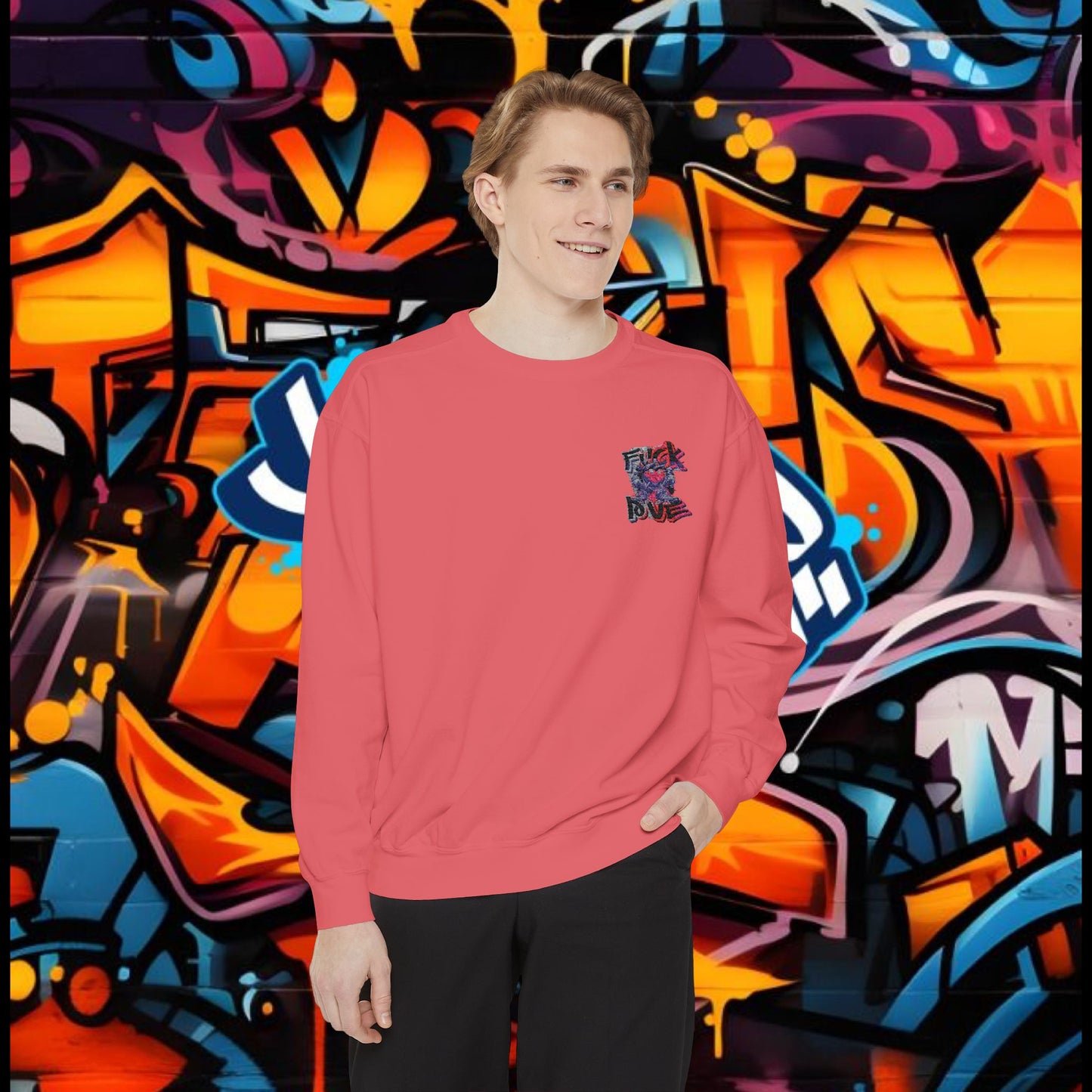 Sweatshirt - Fuck Love Embroidered Design