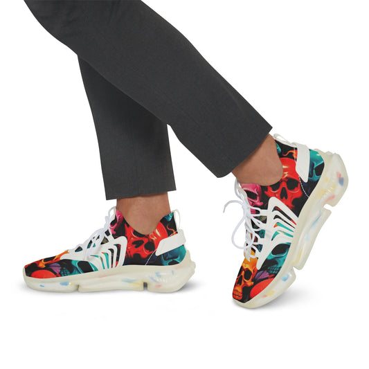 Vibrant Skull-Print Sneakers for Casual Style, Perfect for Men, Gift for Him, Cool Streetwear, Trendy Athletic Shoes