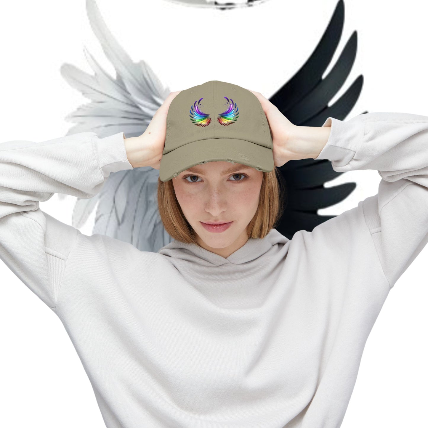 Distressed Vintage Cap - Fly Without Fear Butterfly Wings Collection