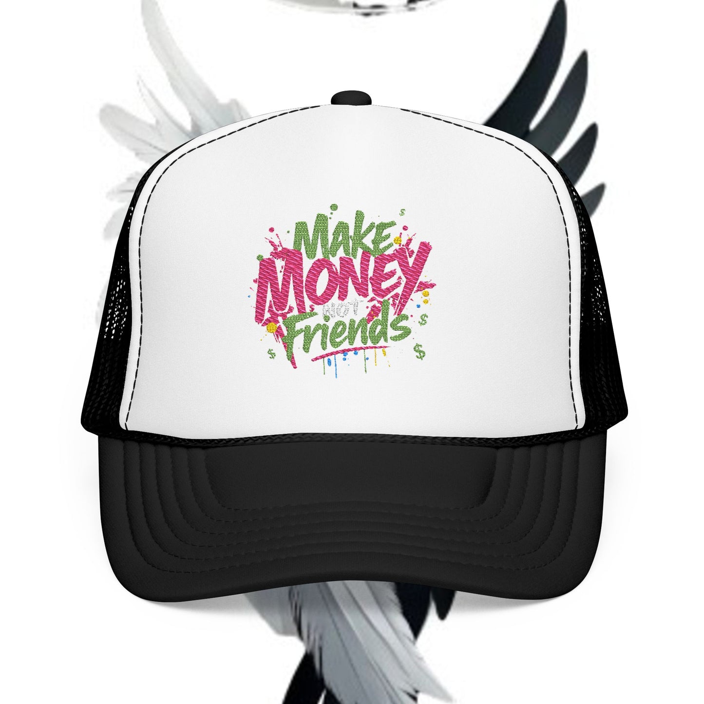 Trucker Hat - Make Money Not Friends Embroidered Cap