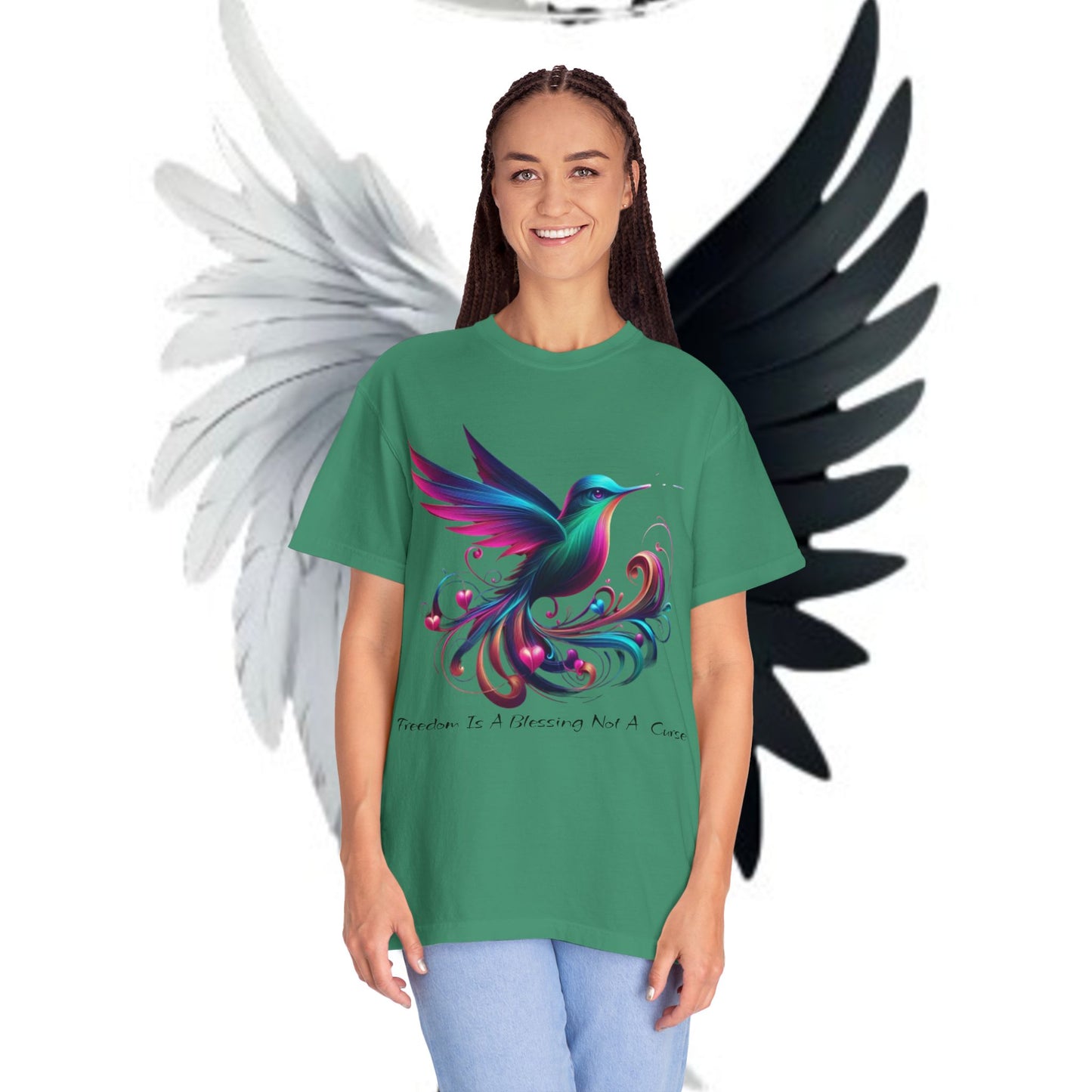Garment-Dyed T-shirt - Freedom is a Blessing Design
