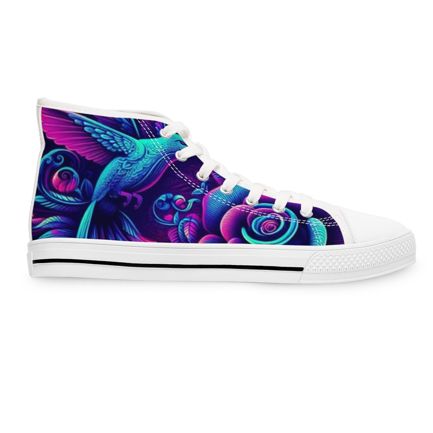 Vibrant Women's High Top Sneakers, Colorful Artistic Sneakers, Trendy Casual Footwear, Unique Gifts for Her, Stylish Everyday Shoes