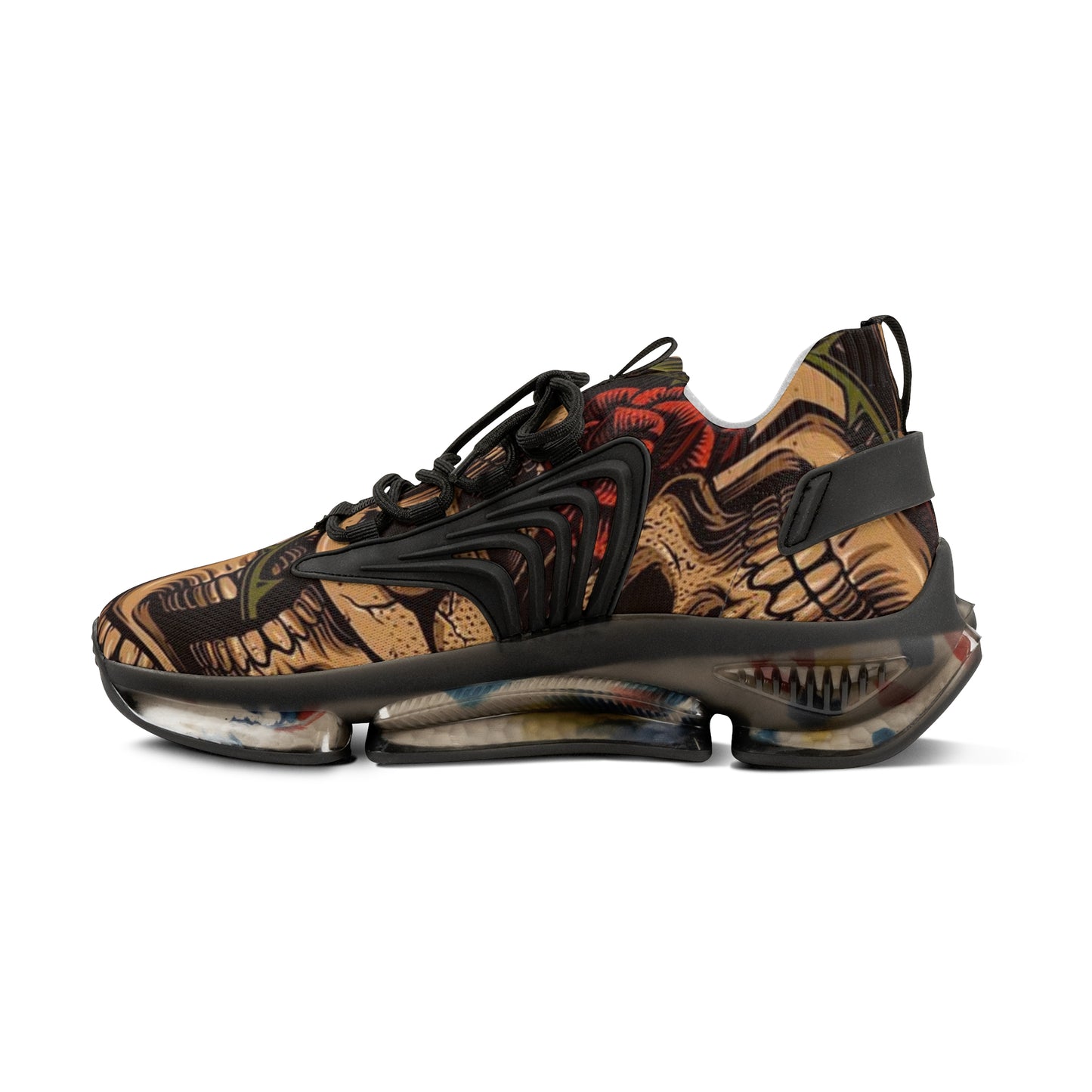 Sneakers with Newspaper Skull Design