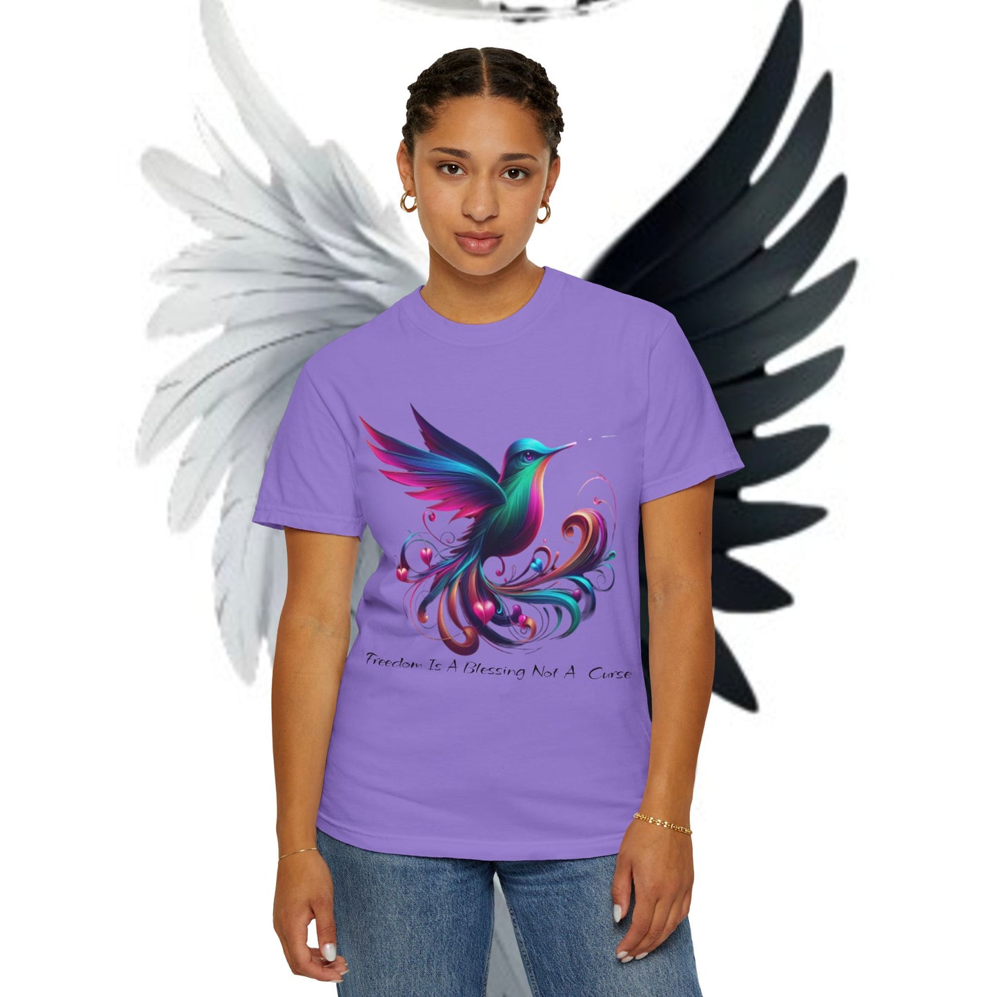 Garment-Dyed T-shirt - Freedom is a Blessing Design