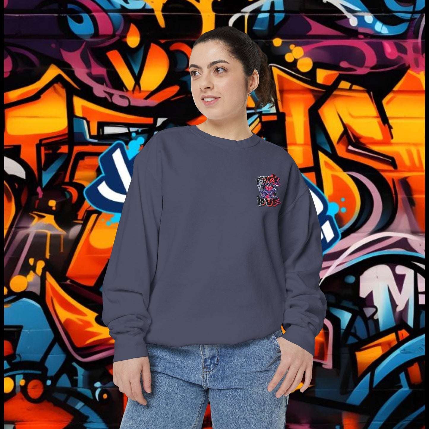 Sweatshirt - Fuck Love Embroidered Design