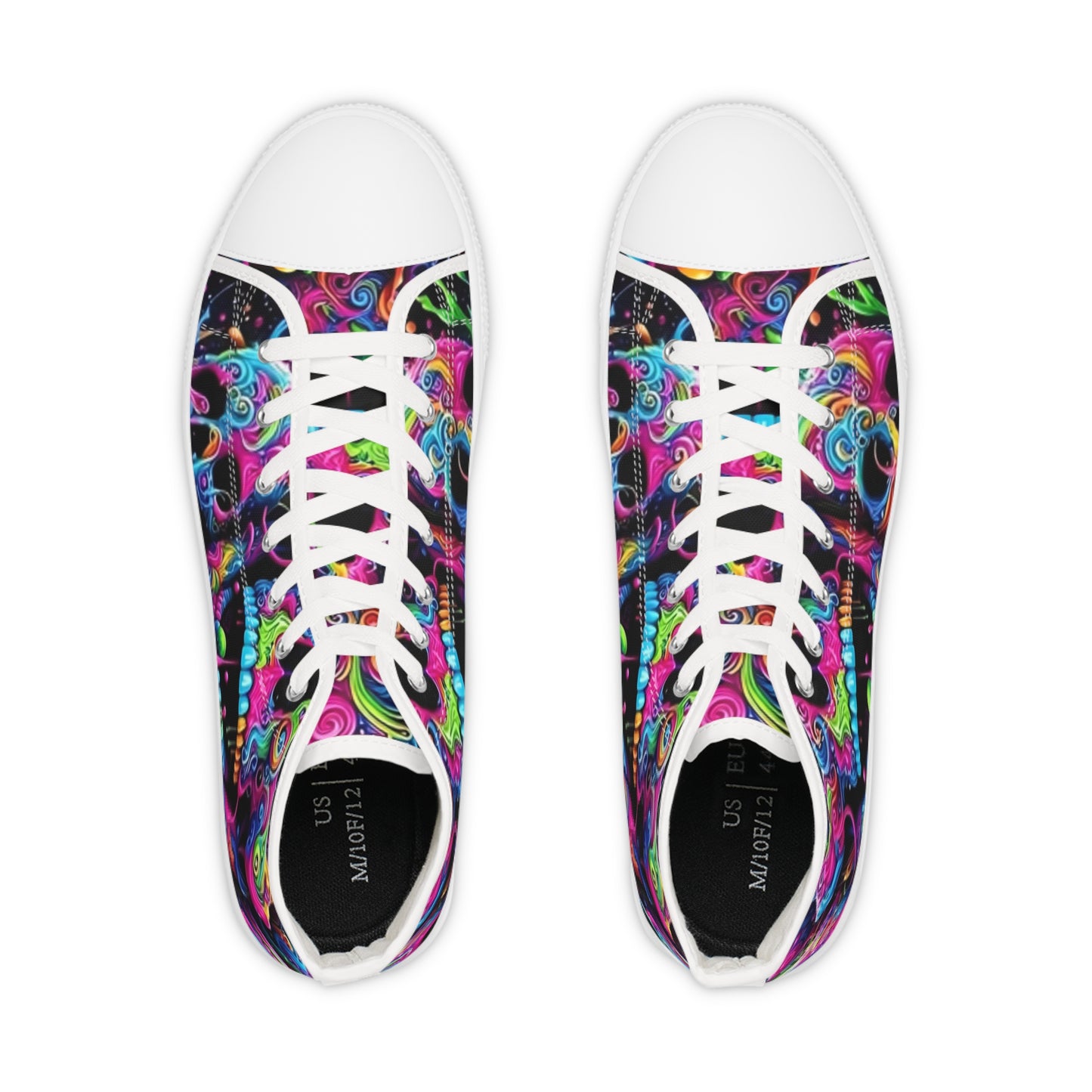 Men's Colorful High Top Sneakers, Trendy Streetwear, Vibrant Art Sneakers, Cool Gift for Him, Funky Casual Shoes