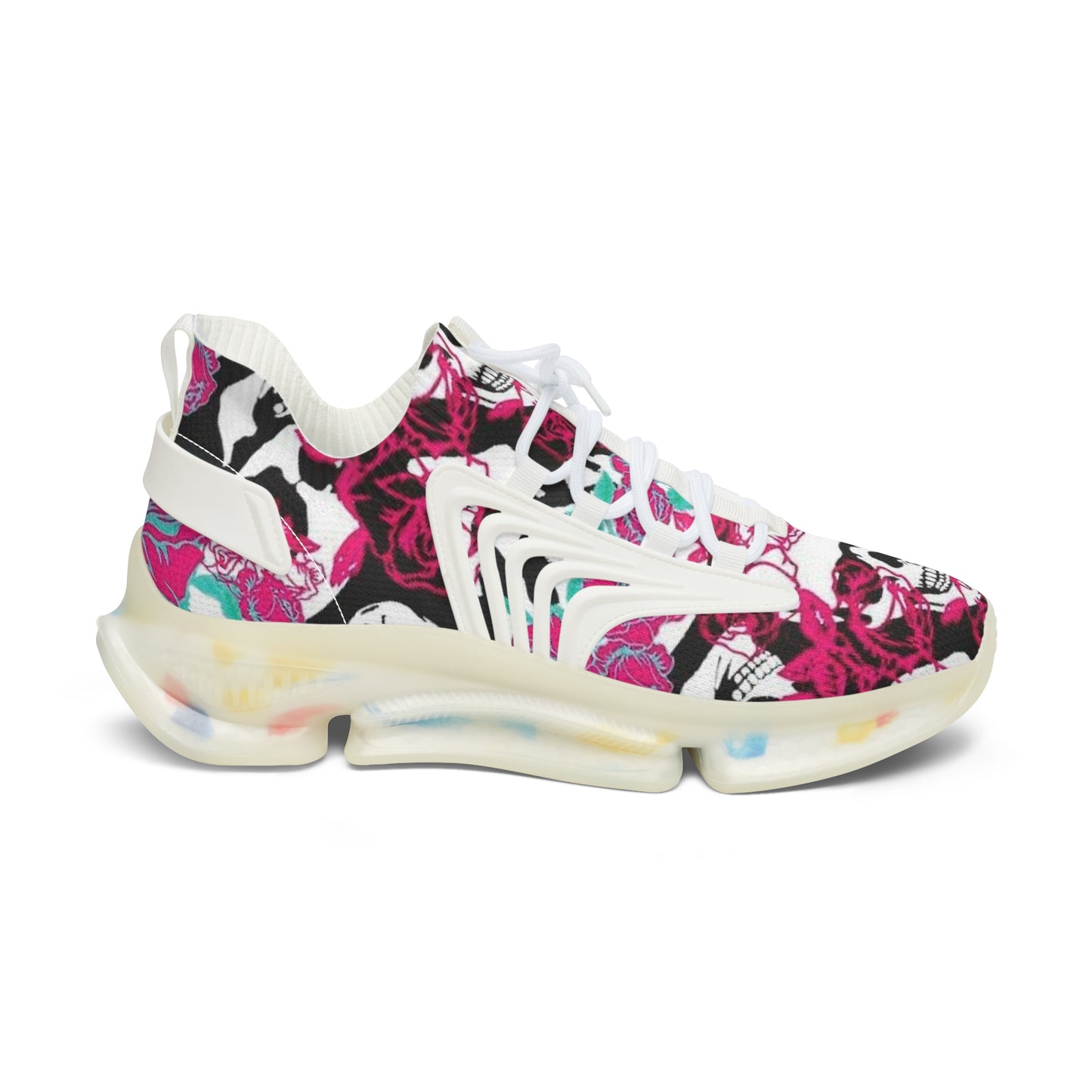 Mesh Sneakers - Skull and Roses Design