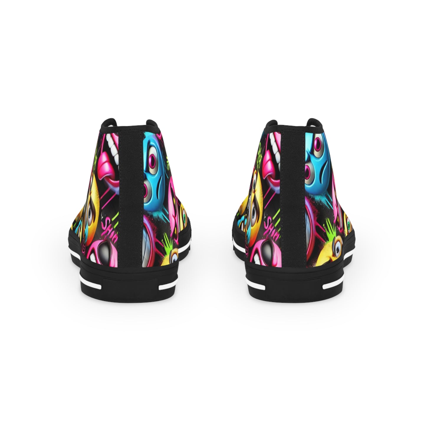 Vibrant High Top Sneakers, Colorful Sneakers for Men, Streetwear Style, Fun Gift for Him, Unique Casual Footwear