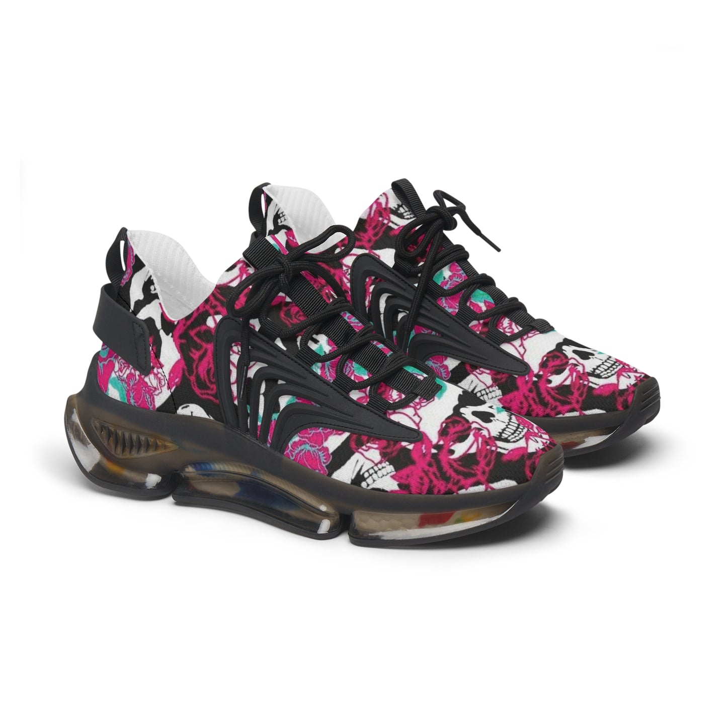 Mesh Sneakers - Skull and Roses Design