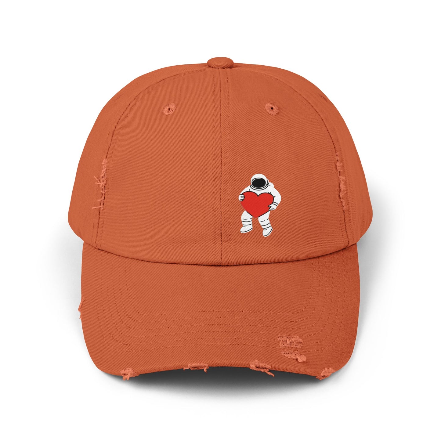 Astronaut Love Distressed Cap, Unisex Space Hat, Trendy Gift for Space Lovers, Casual Fashion Accessory, Perfect for Holidays