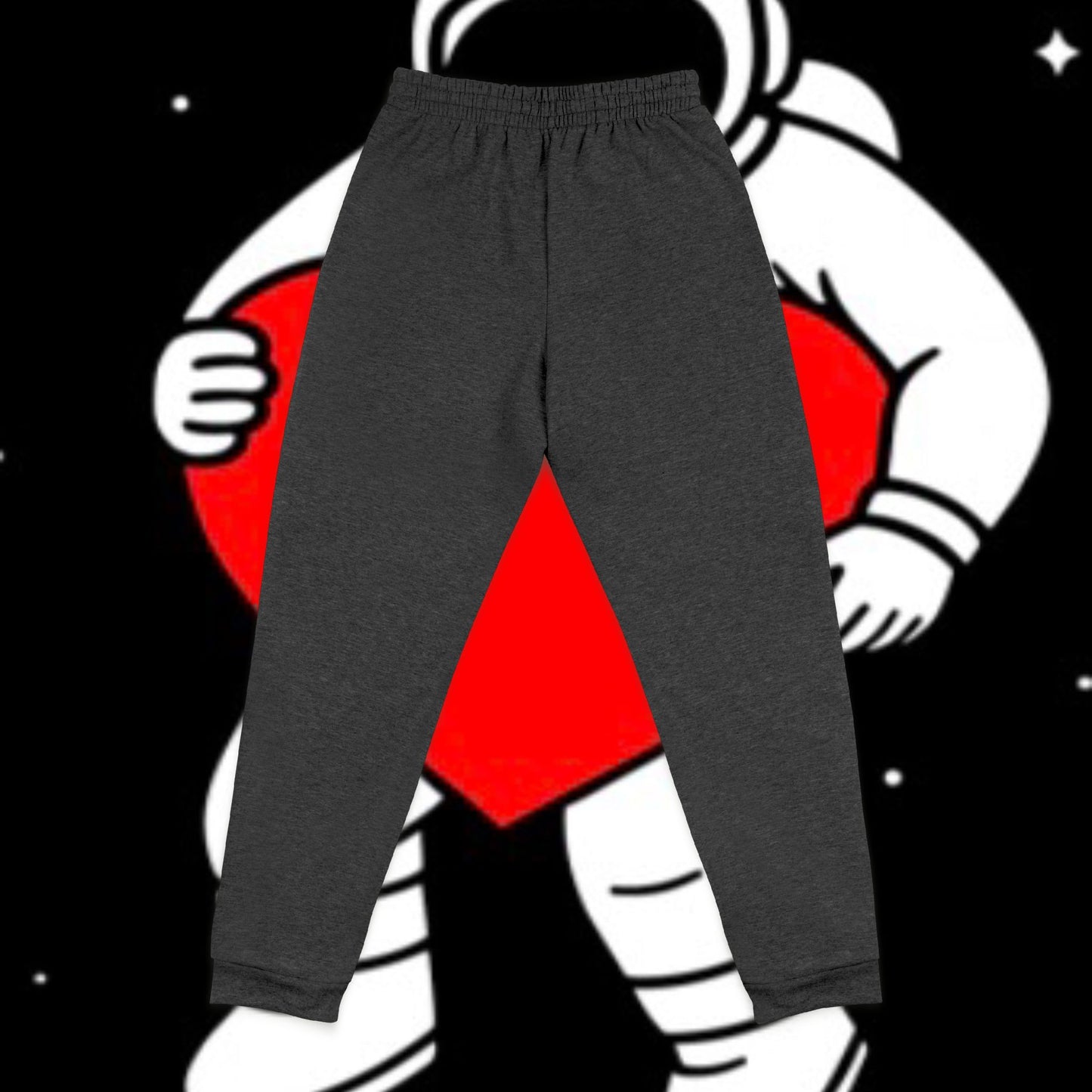 Cosmic Love Joggers, Unisex Embroidered Sweatpants, Cute Gift for Astronaut Lovers, Relaxed Fit Lounge Pants, Perfect for couples