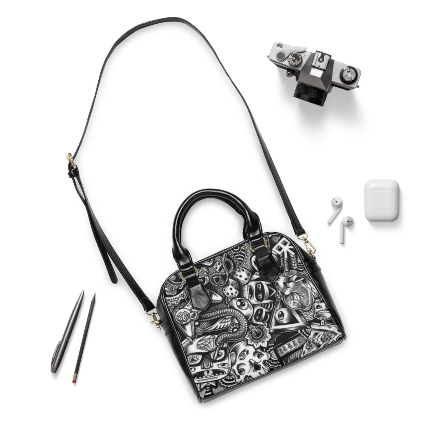 Stylish Shoulder Handbag with Unique Artistic Design, Trendy Carryall for Everyday Use, Perfect Gift for Fashion Lovers, Chic Black [...]