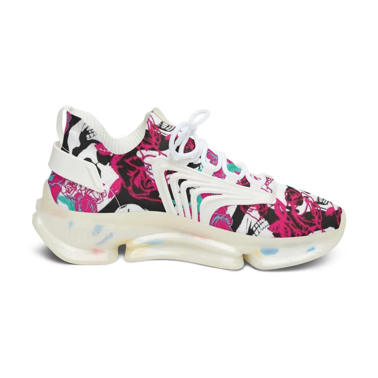 Mesh Sneakers - Skull and Roses Design
