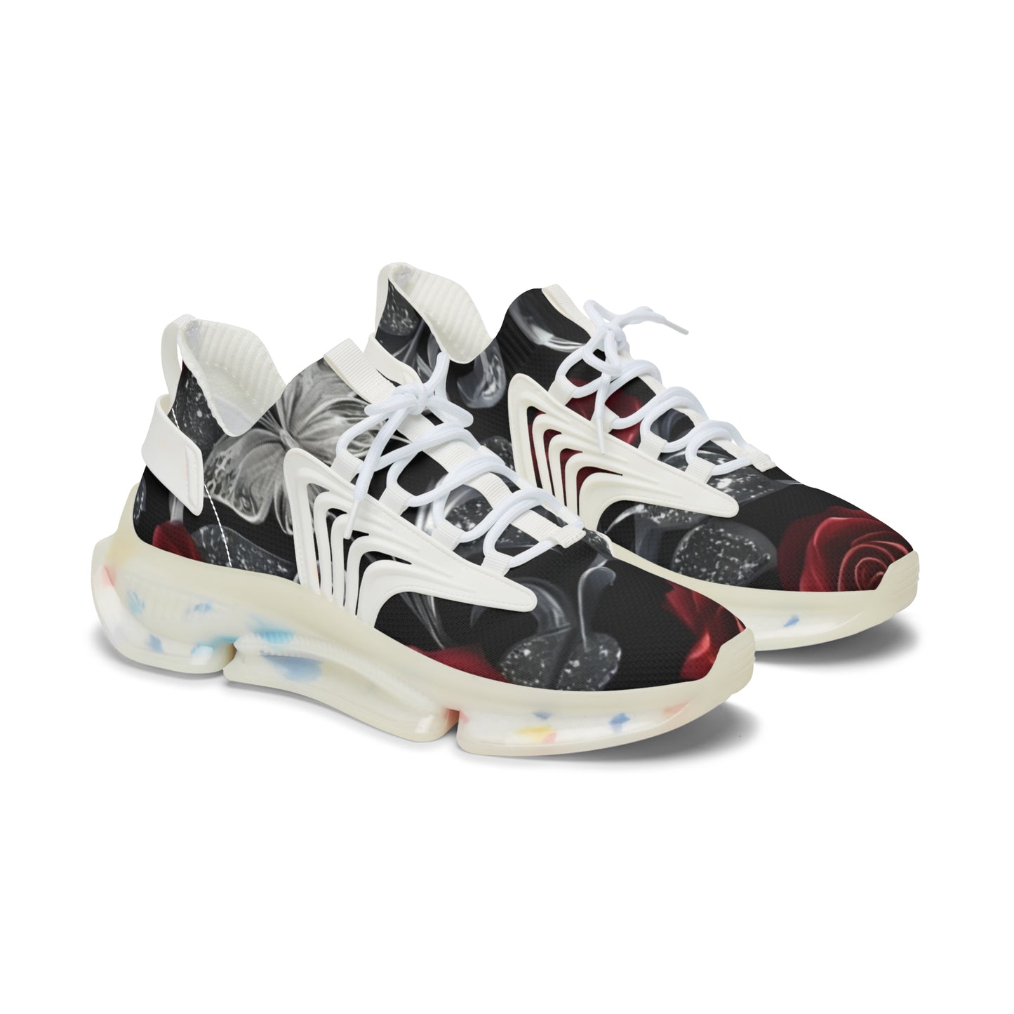 Mesh Sneakers - Diamond Roses Crystal Butterfly Design