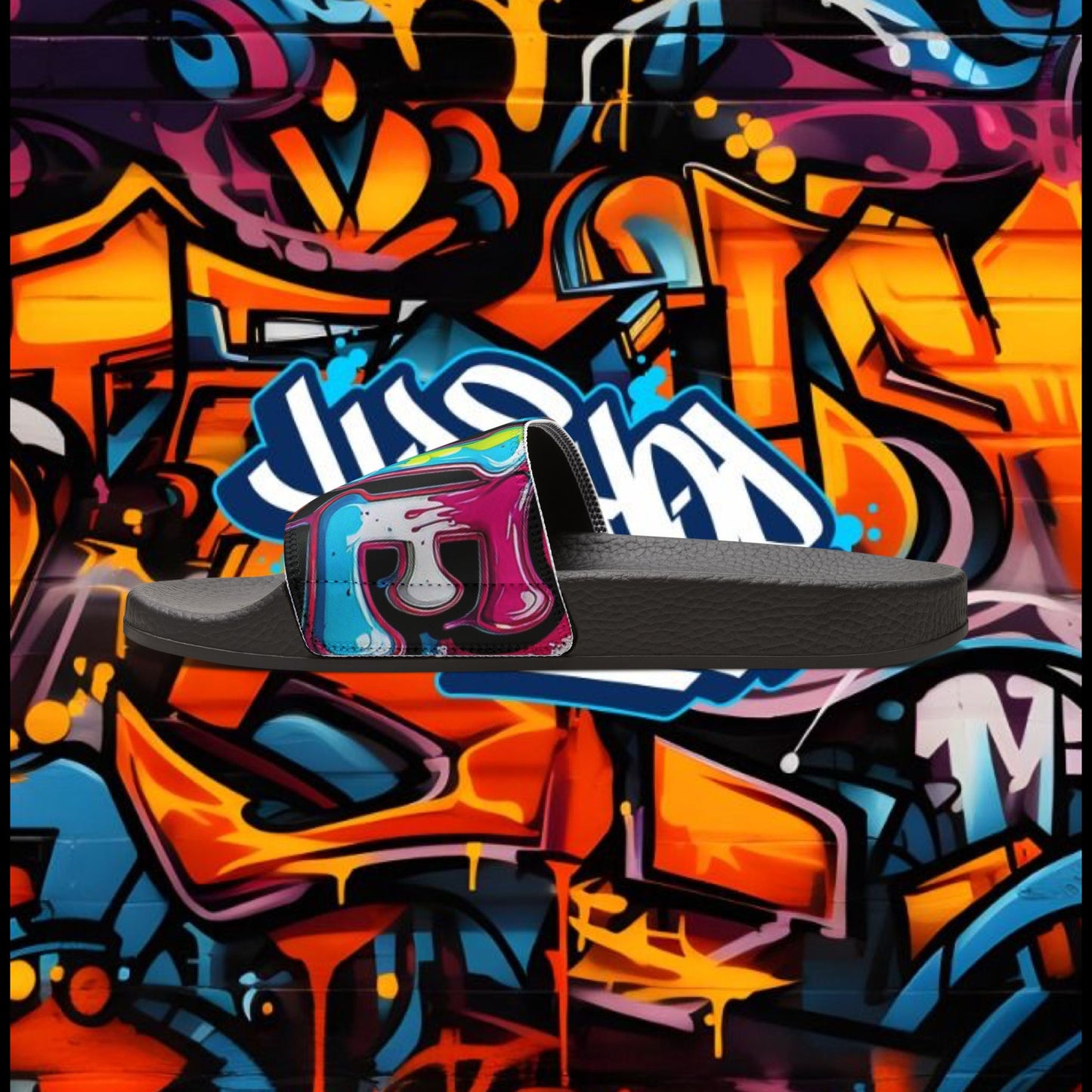 Sandals: Graffiti Love Slides for Females