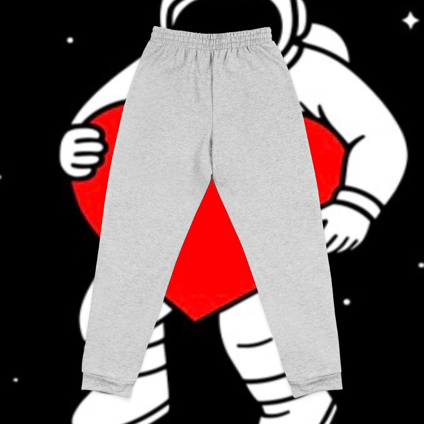 Cosmic Love Joggers, Unisex Embroidered Sweatpants, Cute Gift for Astronaut Lovers, Relaxed Fit Lounge Pants, Perfect for couples