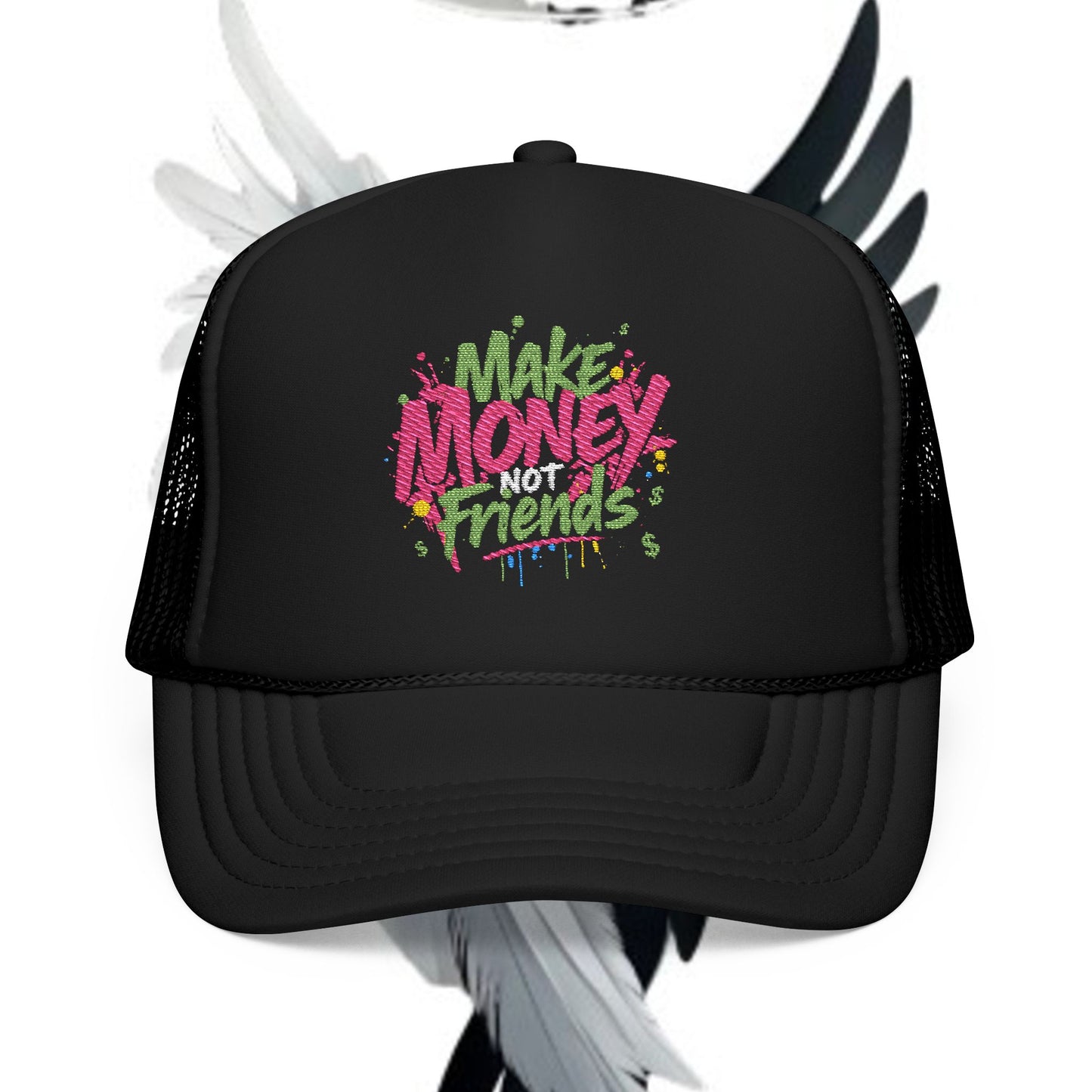 Trucker Hat - Make Money Not Friends Embroidered Cap
