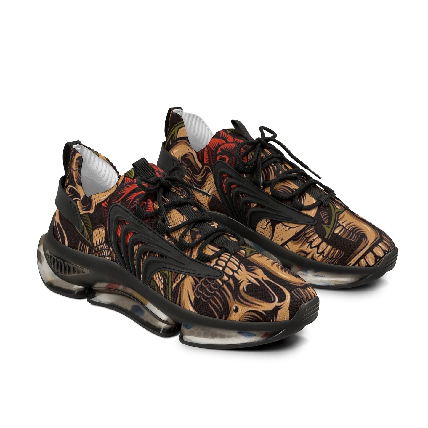 Sneakers with Newspaper Skull Design