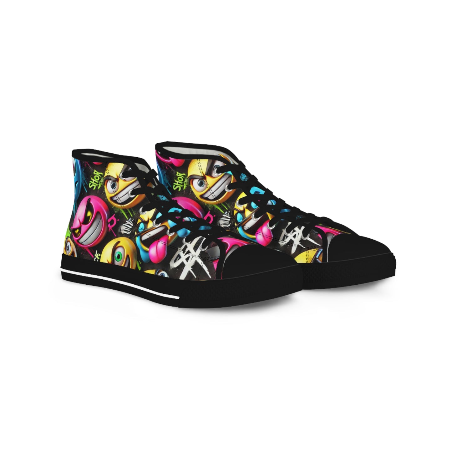 Vibrant High Top Sneakers, Colorful Sneakers for Men, Streetwear Style, Fun Gift for Him, Unique Casual Footwear