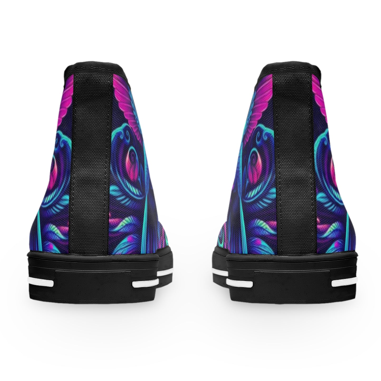 Vibrant Women's High Top Sneakers, Colorful Artistic Sneakers, Trendy Casual Footwear, Unique Gifts for Her, Stylish Everyday Shoes