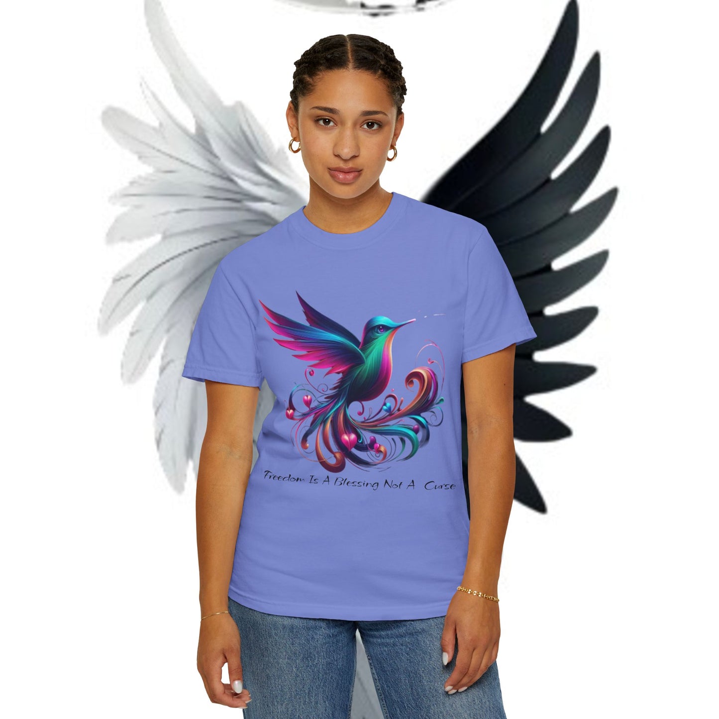 Garment-Dyed T-shirt - Freedom is a Blessing Design
