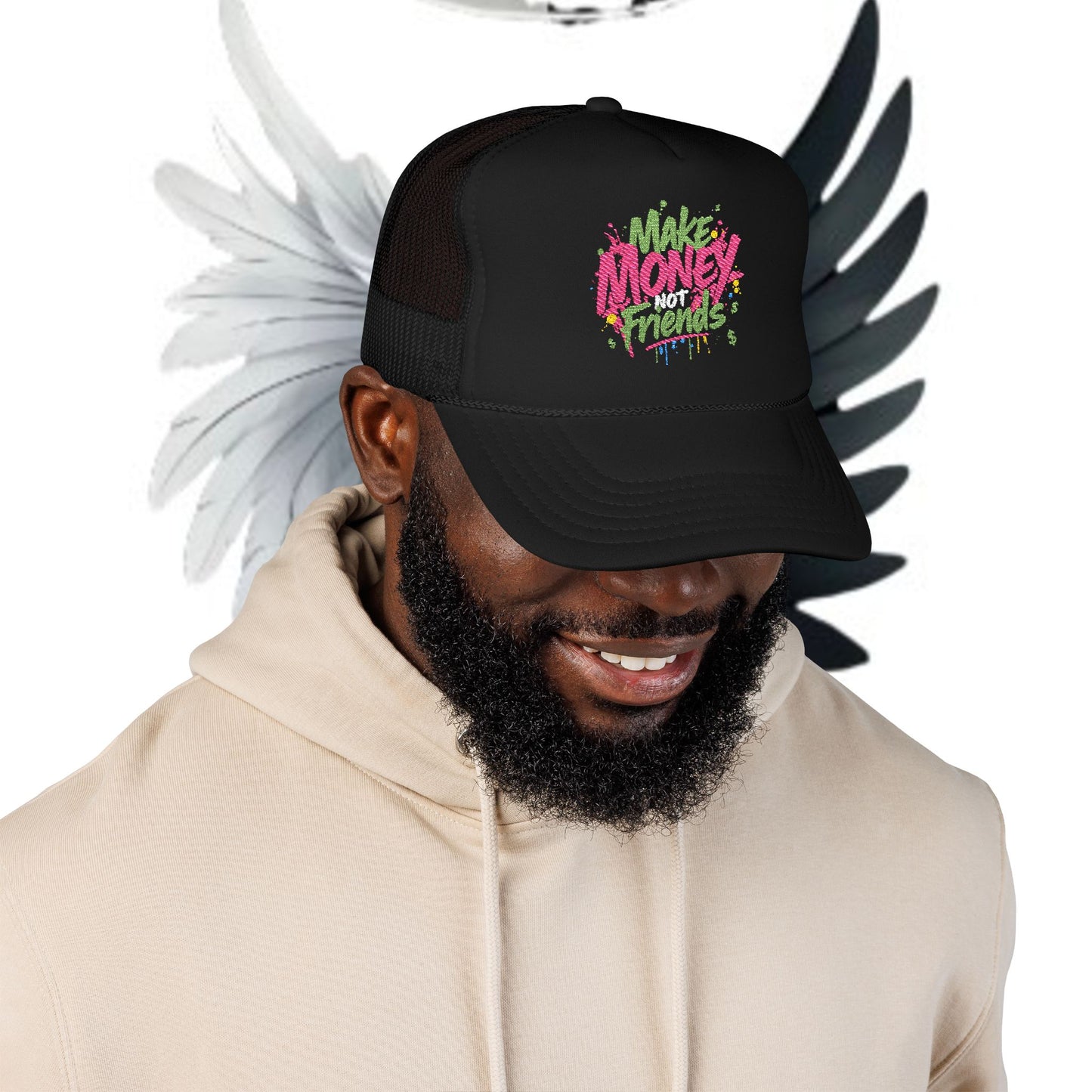 Trucker Hat - Make Money Not Friends Embroidered Cap