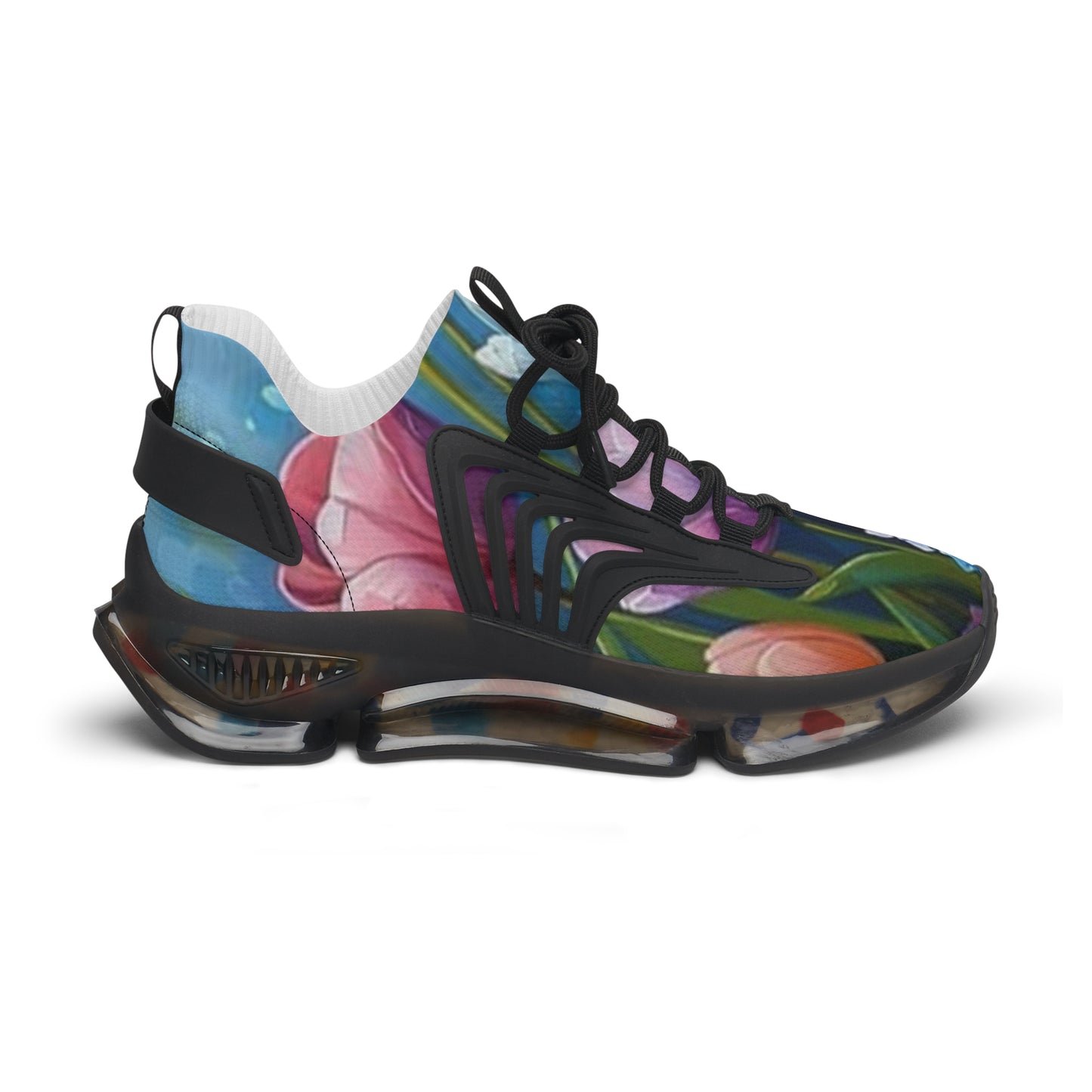 Mesh Sneakers - Realistic Flower Design