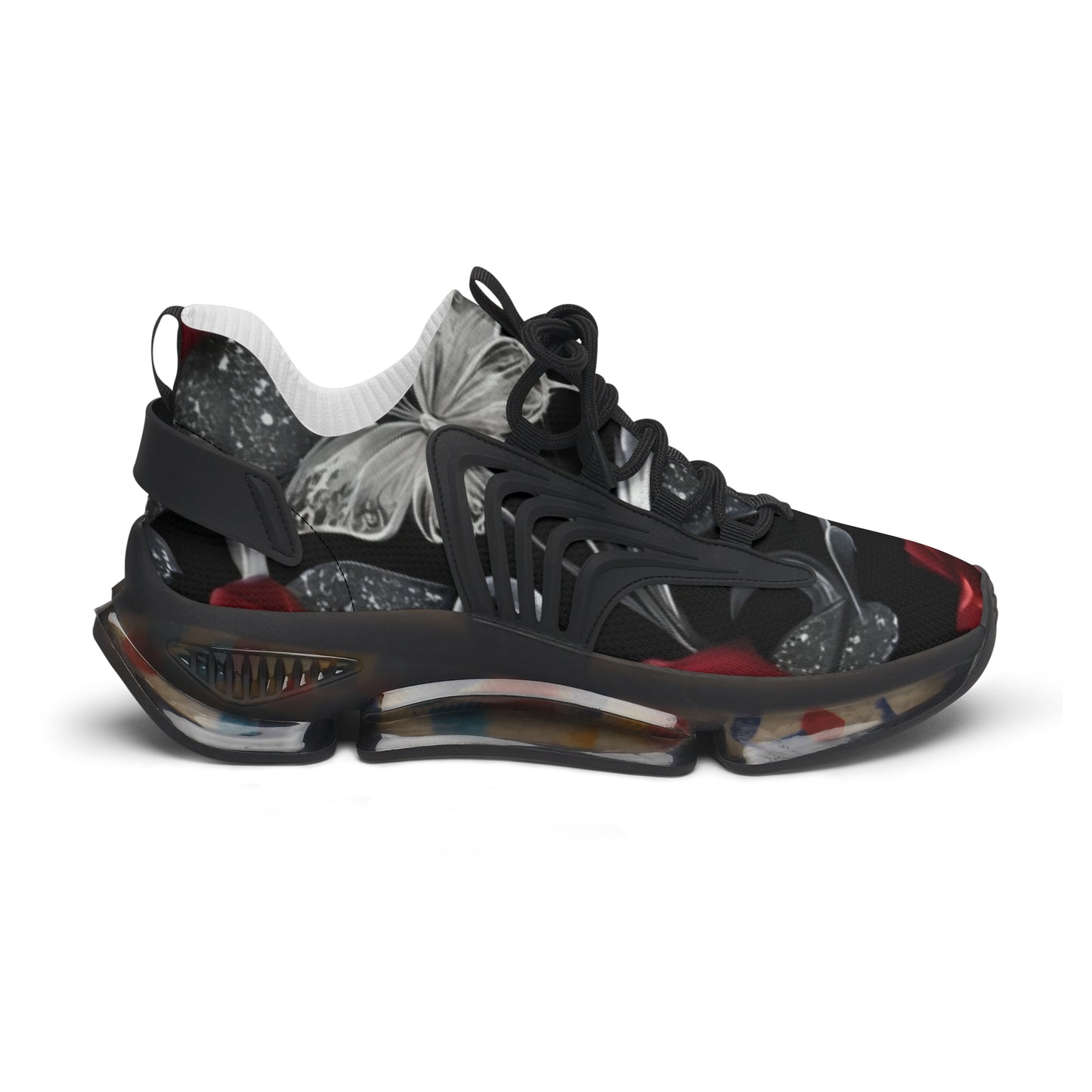 Mesh Sneakers - Diamond Roses Crystal Butterfly Design
