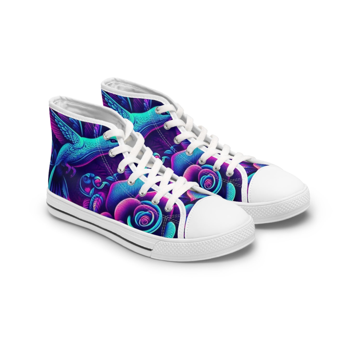 Vibrant Women's High Top Sneakers, Colorful Artistic Sneakers, Trendy Casual Footwear, Unique Gifts for Her, Stylish Everyday Shoes