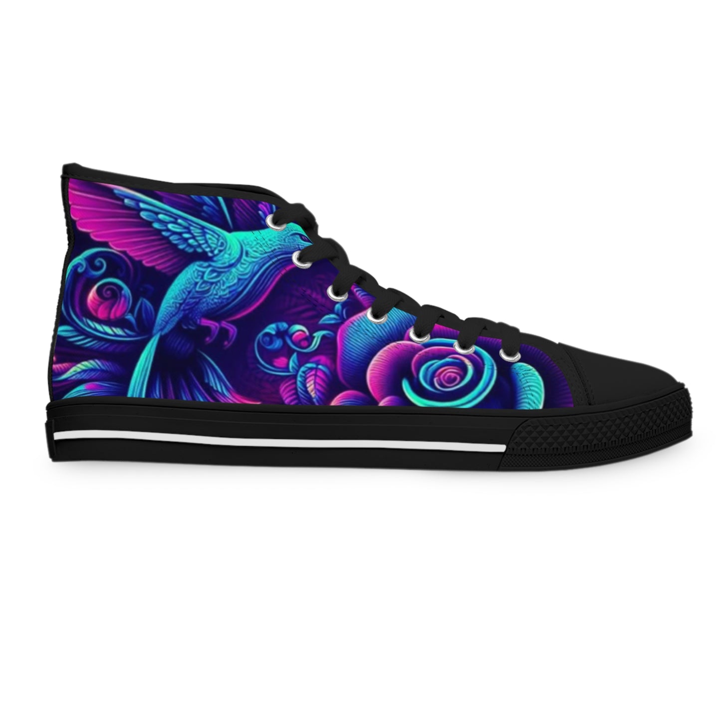 Vibrant Women's High Top Sneakers, Colorful Artistic Sneakers, Trendy Casual Footwear, Unique Gifts for Her, Stylish Everyday Shoes