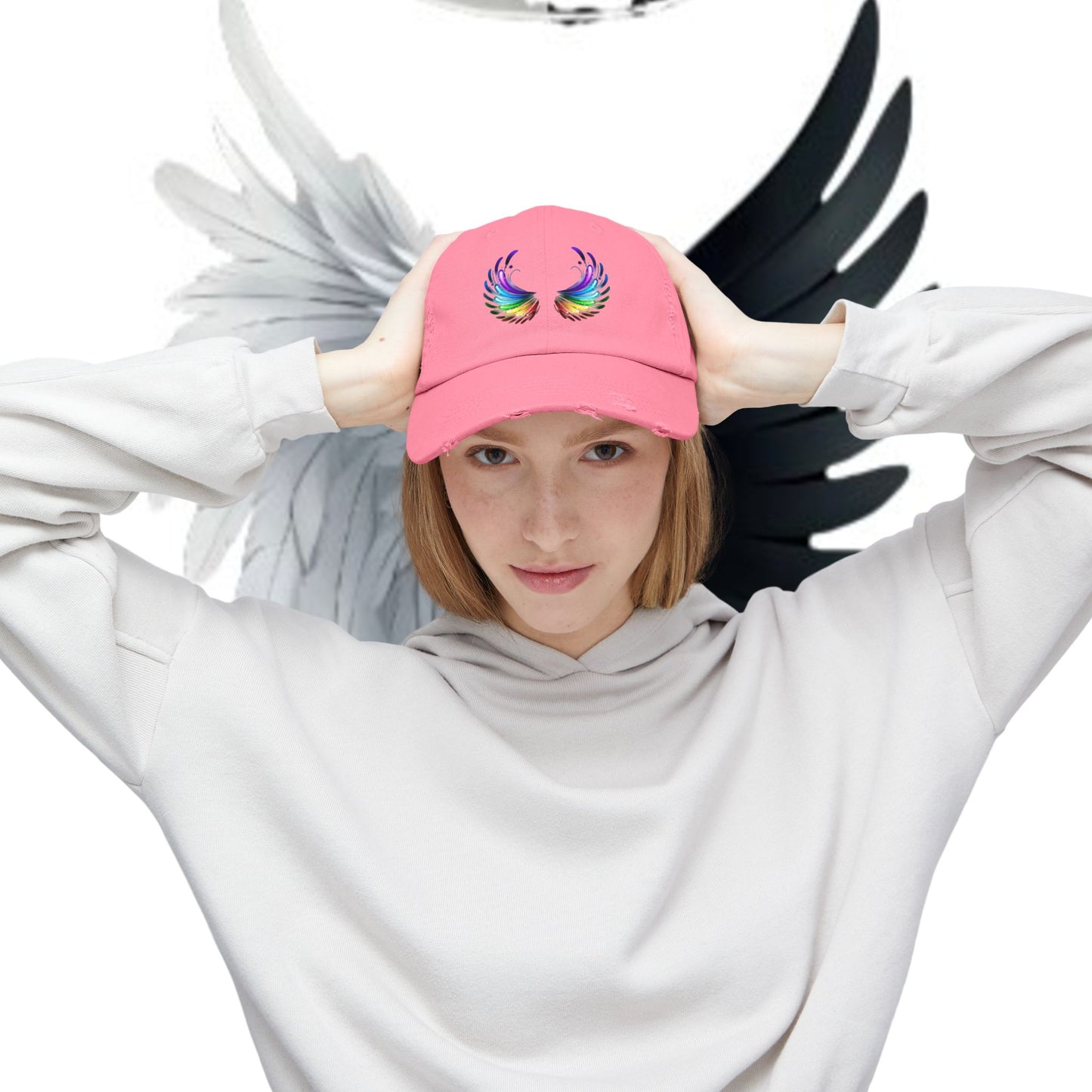 Distressed Vintage Cap - Fly Without Fear Butterfly Wings Collection