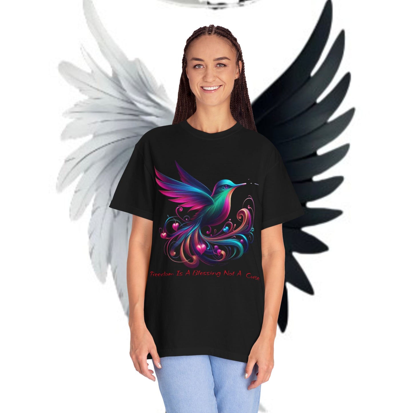 Garment-Dyed T-shirt - Freedom is a Blessing Design