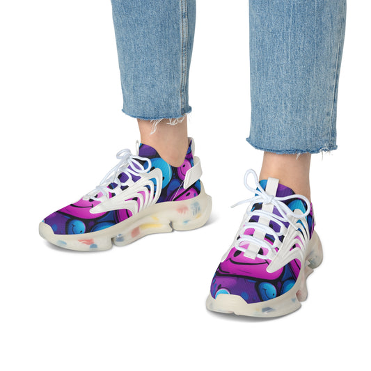 Vibrant Women's Mesh Sneakers, Colorful Running Shoes, Trendy Athletic Footwear, Stylish Fitness Sneakers, Unique Sport Shoes, [...]