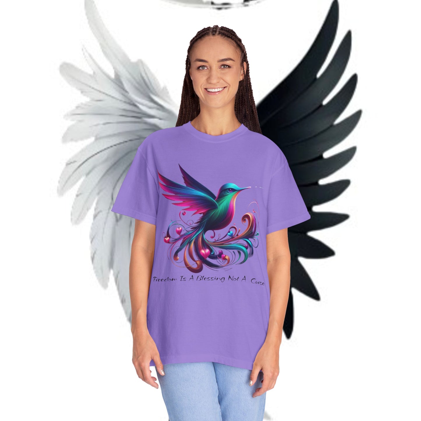 Garment-Dyed T-shirt - Freedom is a Blessing Design