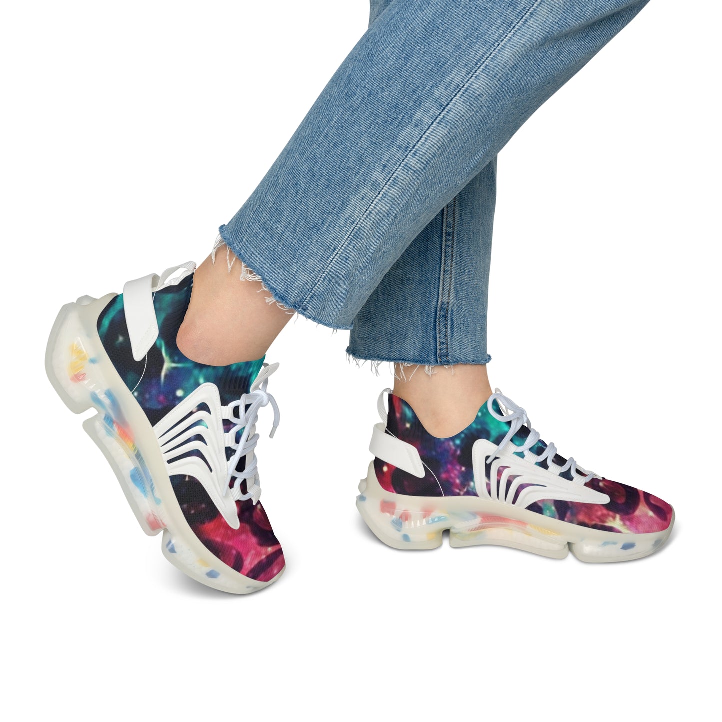 Mesh Sneakers - Space Cheetah Print Women's Shoes